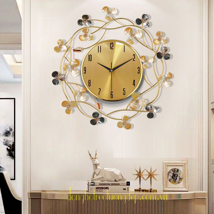 Đồng hồ treo tường cao cấp khảm trai mạ vàng WMS 216D